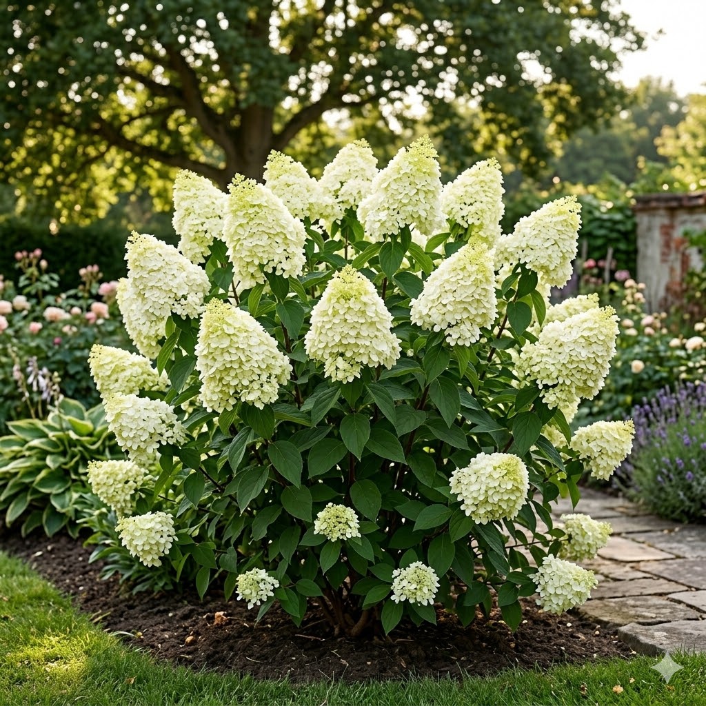 Šluotelinė hortenzija ‘polar bear’ (hydrangea paniculata) Šluotelinė hortenzija 'Polar Bear' (Hydrangea paniculata) – dekoratyvinis krūmas vazone